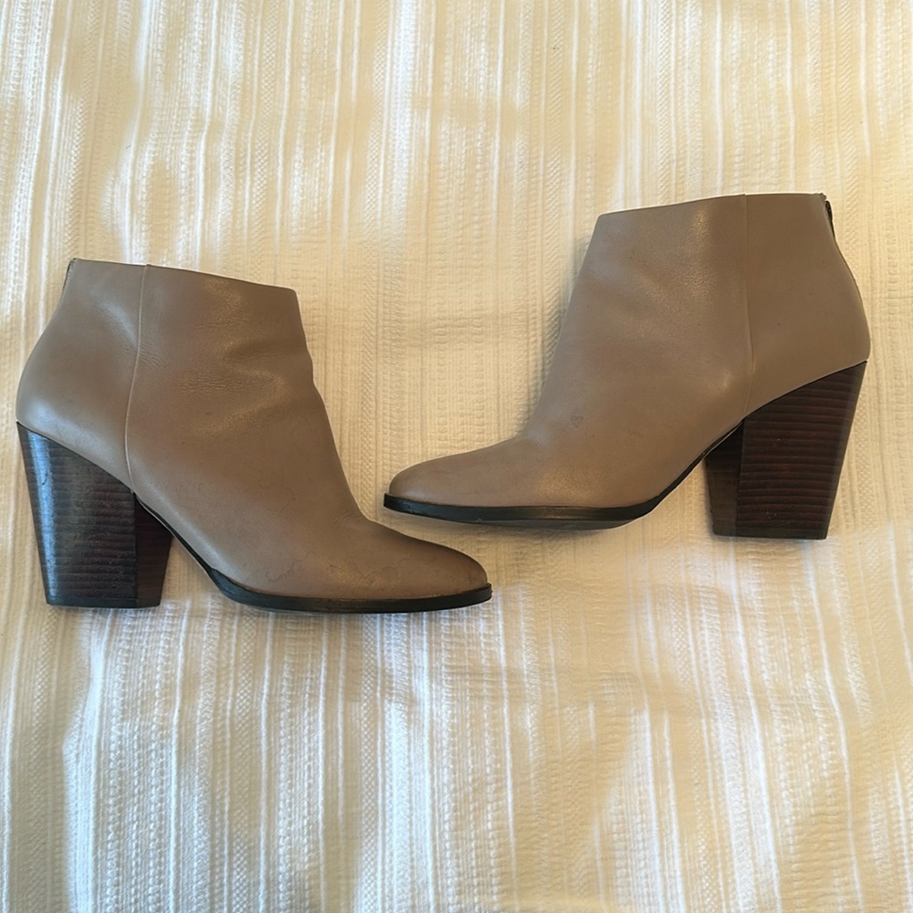 Tan/Grey Cole Haan Leather Booties